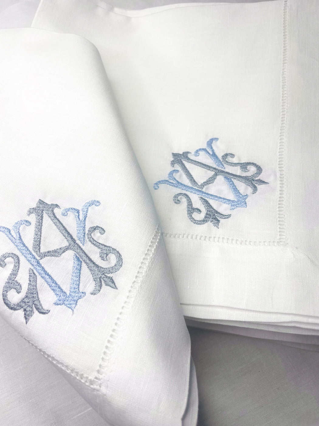 Linen/Cotton Blend Hemstitched Dinner Napkins - Antique Chic