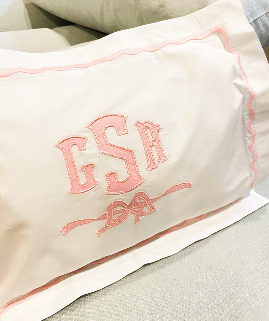 Fishtail Monogram Pillow Case Monogrammed Pillow Cases 