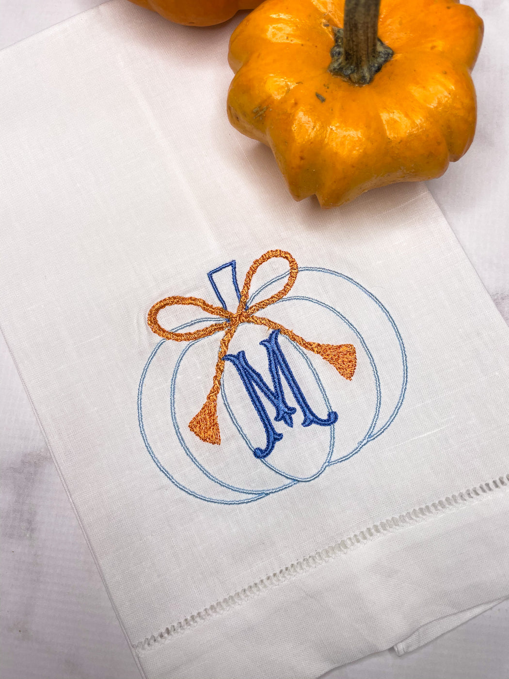 Monogrammed Pumpkin Guest Towel