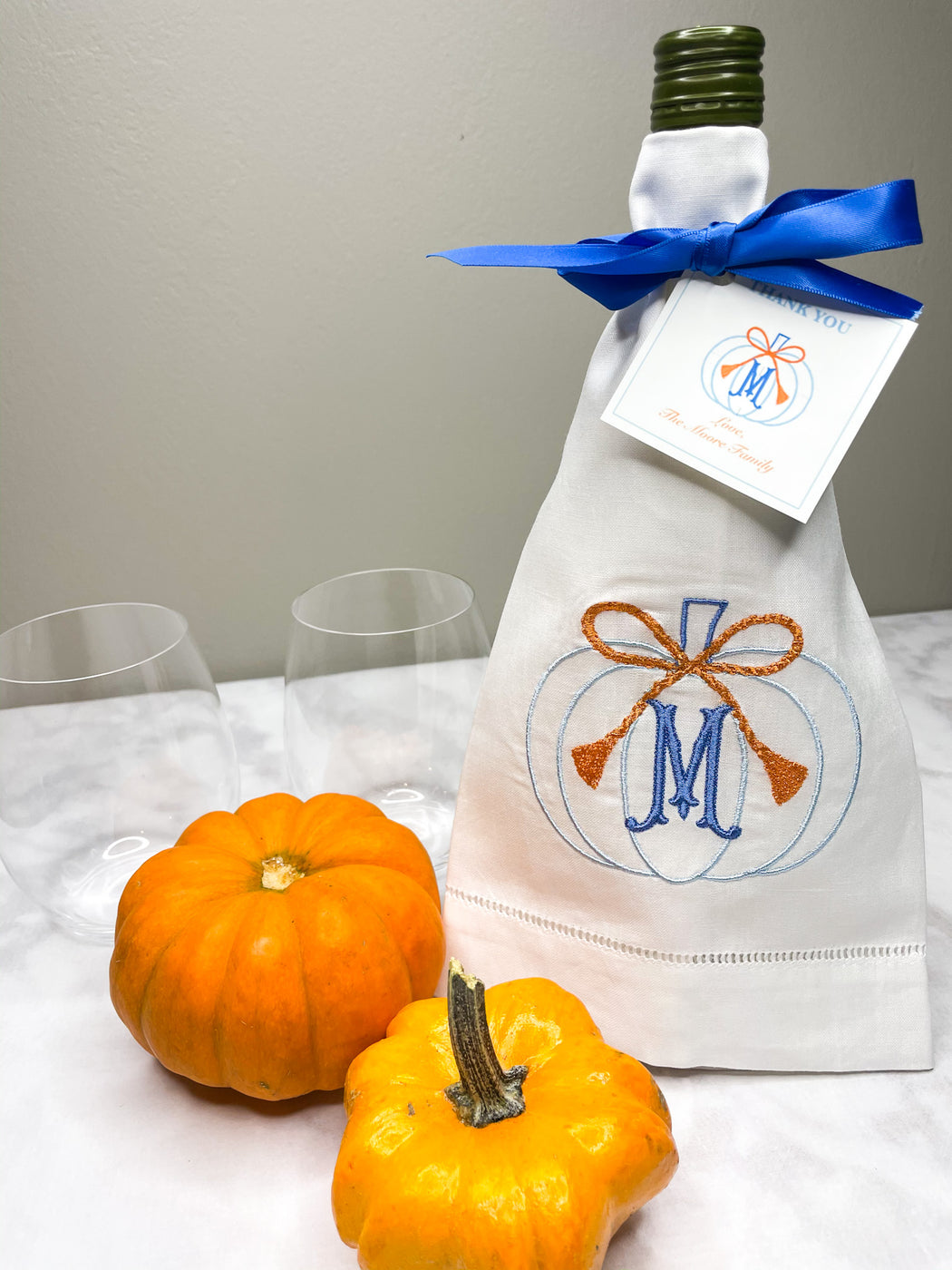 Monogrammed Pumpkin Guest Towel
