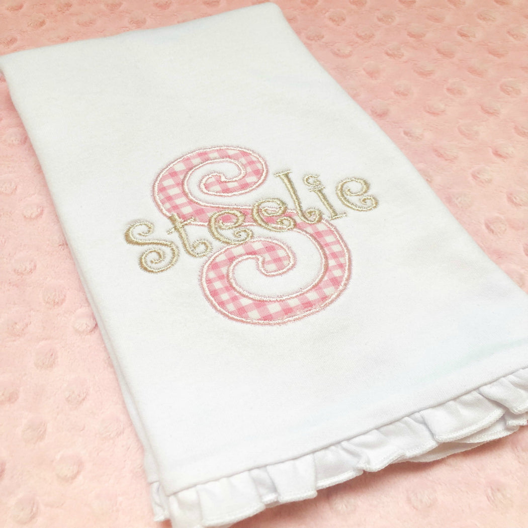 Personalized/Monogrammed Burp Cloth - Girl