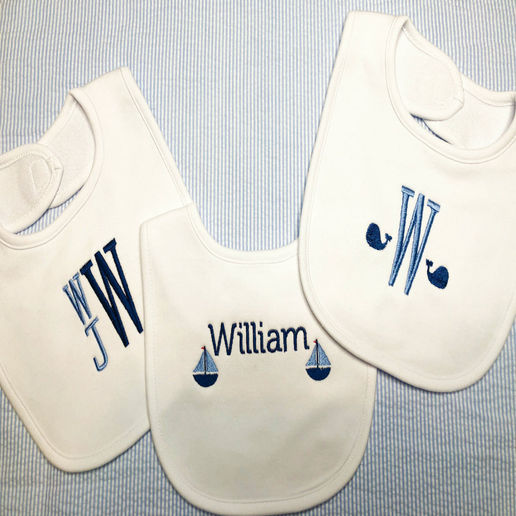 Personalized/Monogrammed Newborn Plain Bib (Unisex)