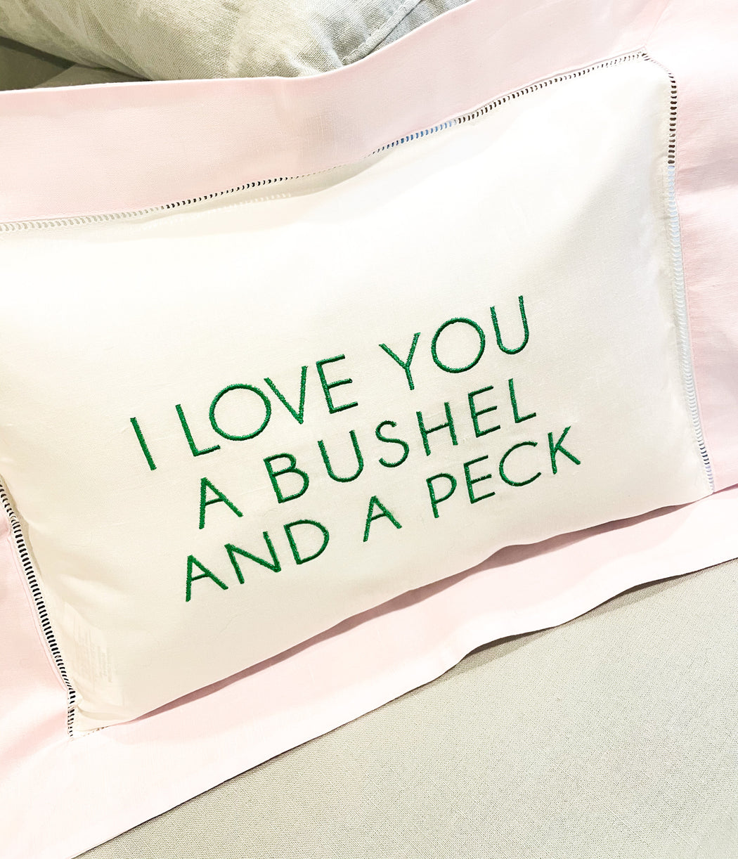 Embroidered Bushel and a Peck pillow boudoir size for Nursery