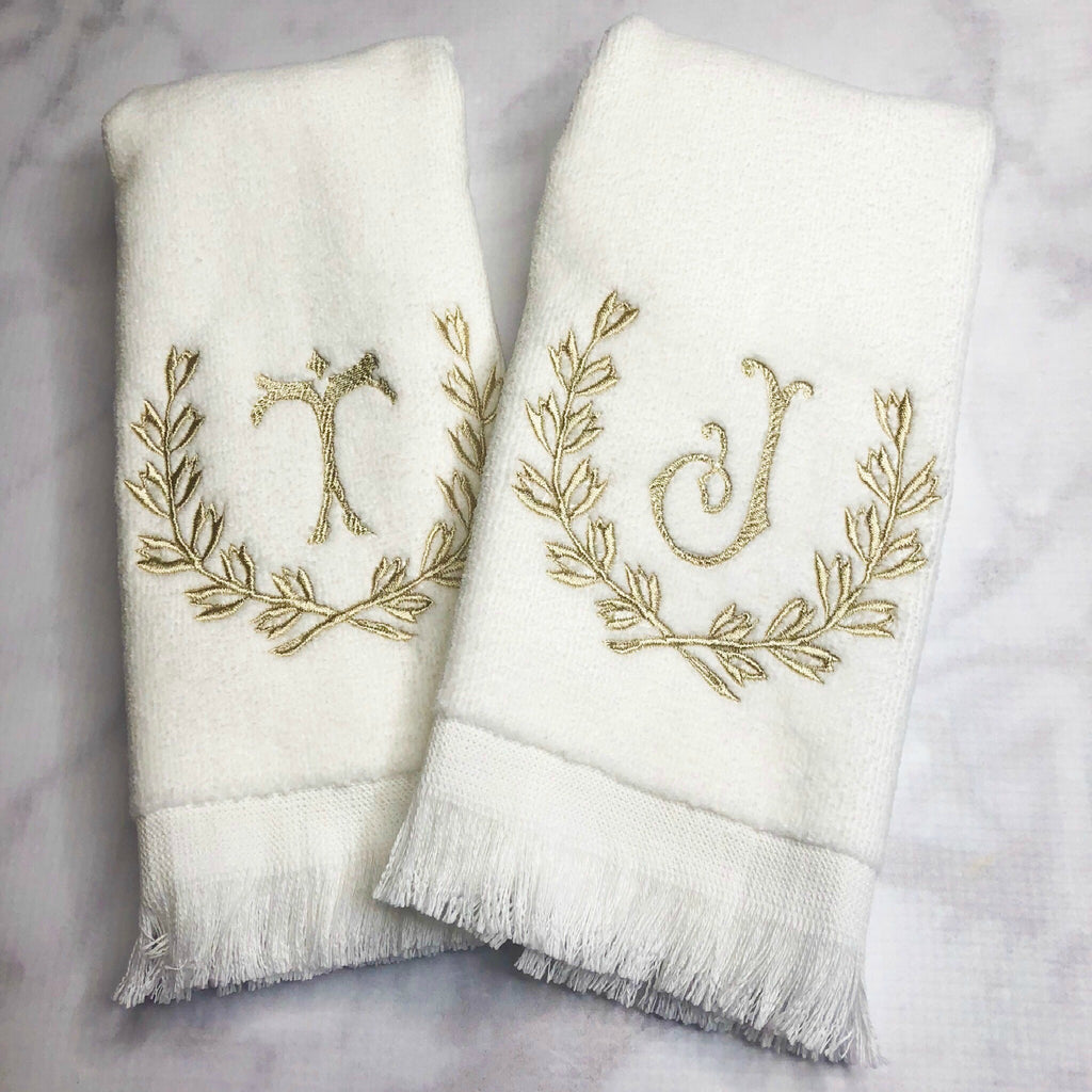 Embroidered discount fingertip towels