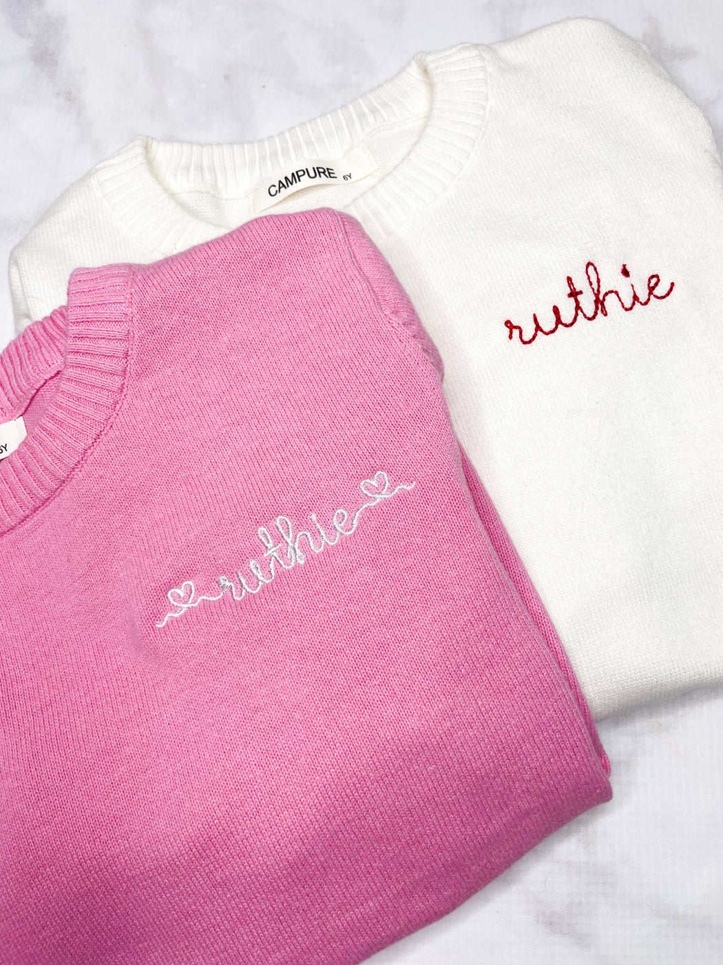 Baby, Toddler and Kids Crew embroidered knit sweater