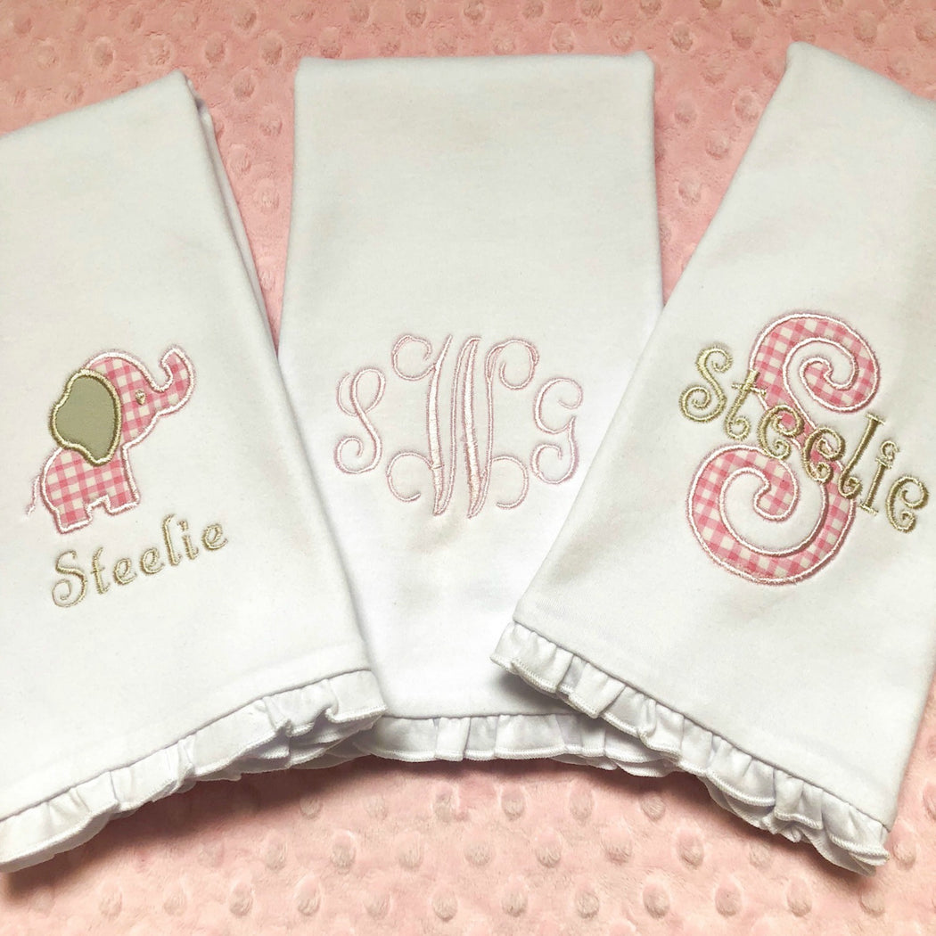 Personalized/Monogrammed Burp Cloth - Girl