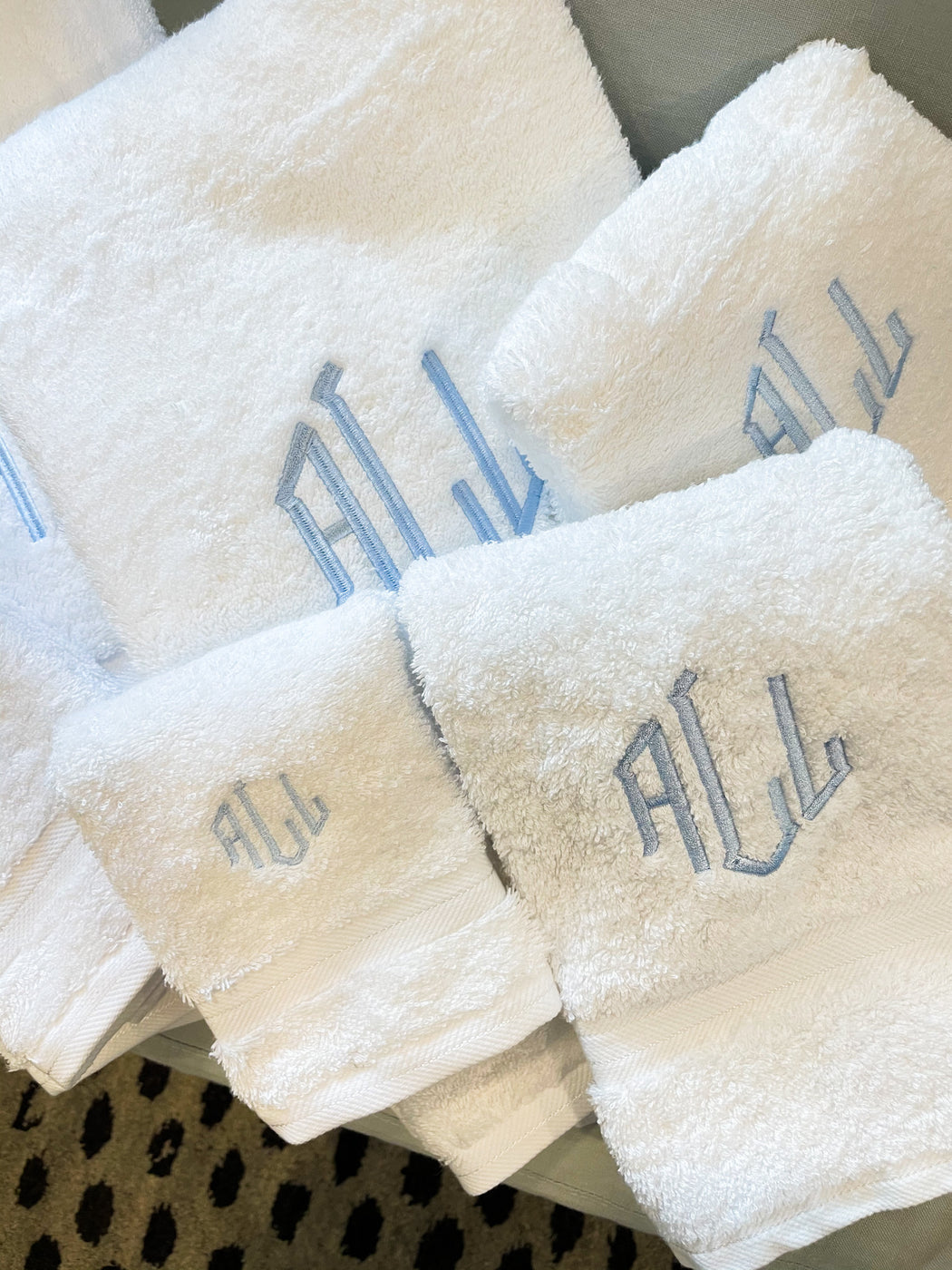 Set of Monogrammed Bath Towels