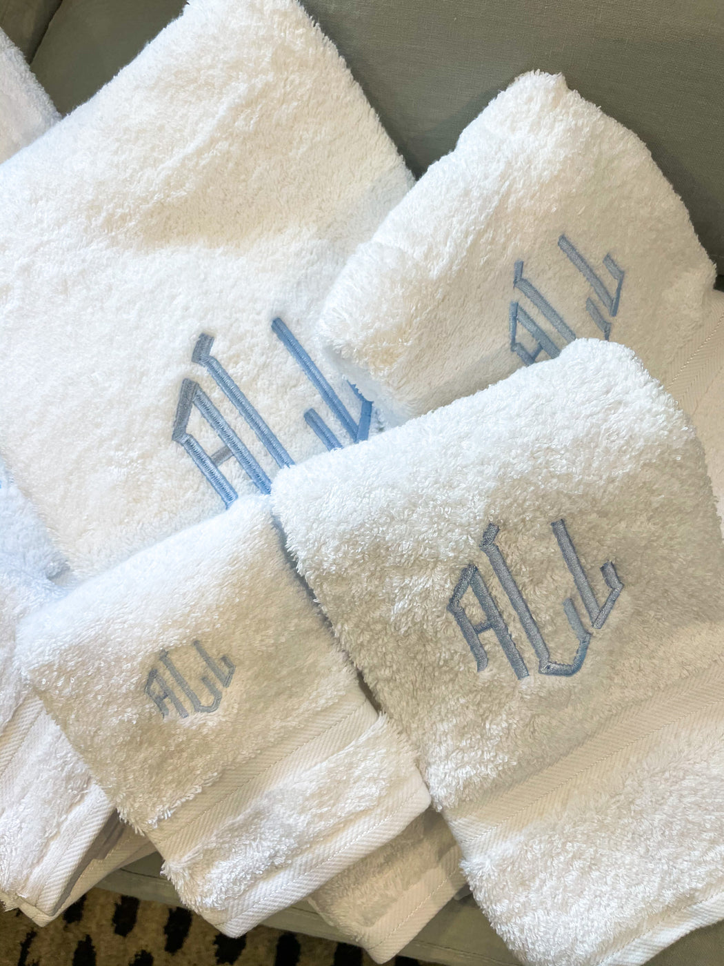 Set of Monogrammed Bath Towels